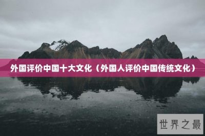 ​外国评价中国十大文化（外国人评价中国传统文化）