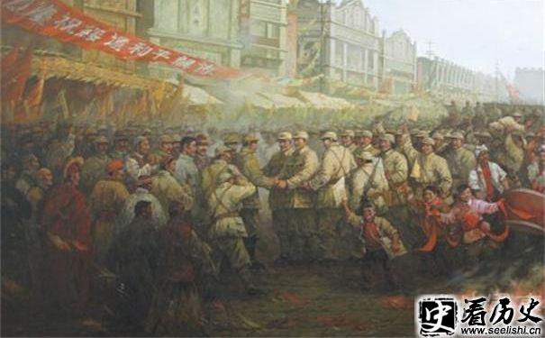 绥远起义和平解放图画