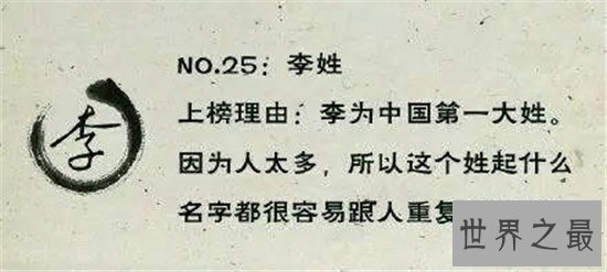 中国第一大姓,这其中你的姓氏排第几吗