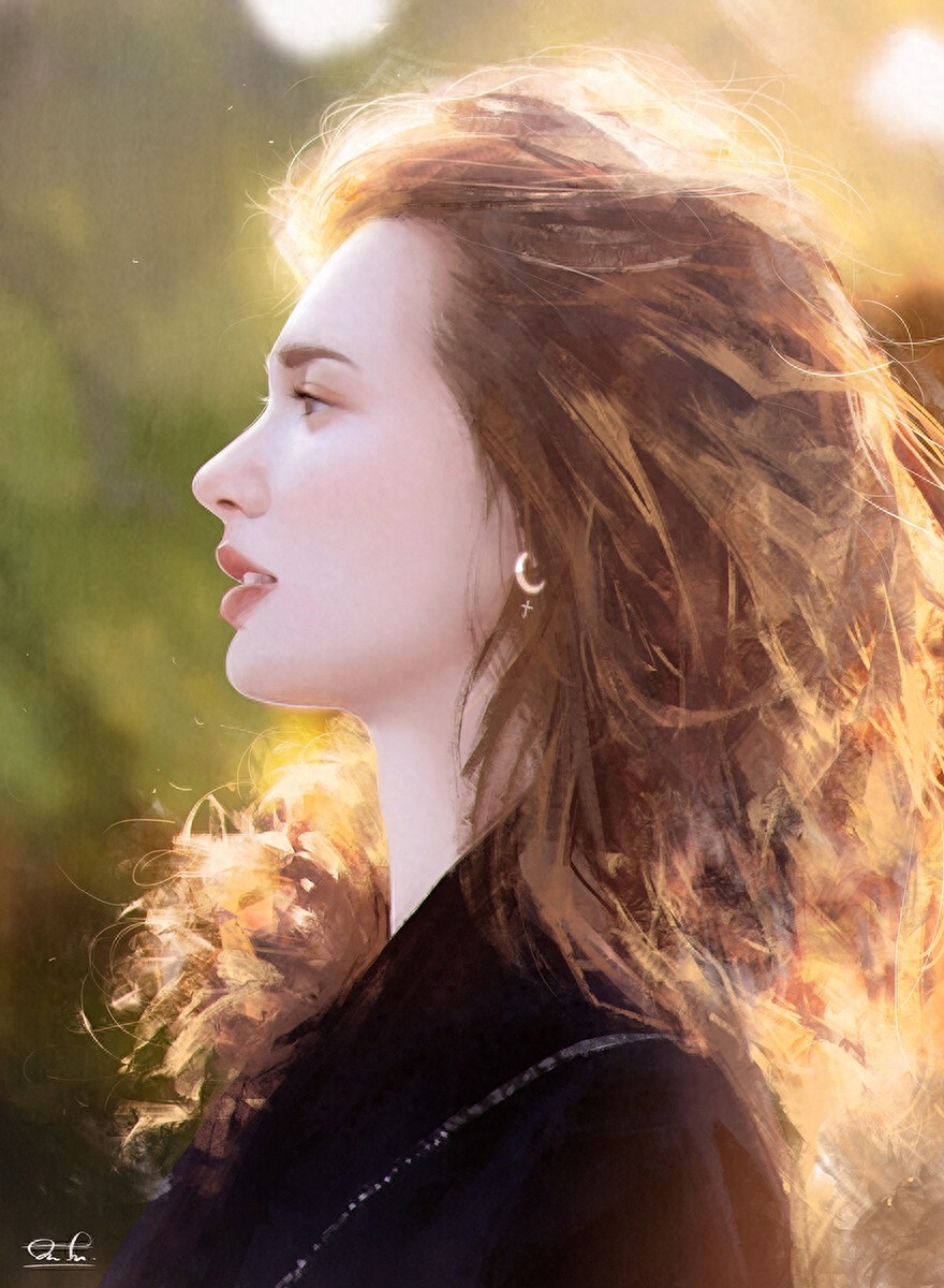 一组画风写实光影运用十分唯美的插画欣赏!非常有美感的一组作品