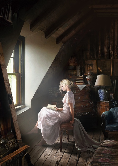 一组画风写实光影运用十分唯美的插画欣赏!非常有美感的一组作品