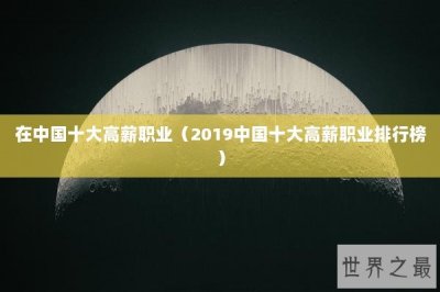 ​在中国十大高薪职业（2019中国十大高薪职业排行榜）