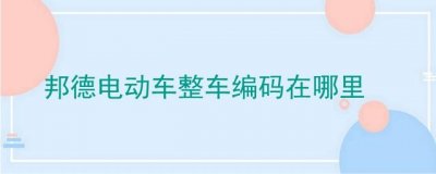 ​邦德电动车整车编码在哪里