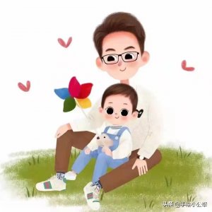 ​你们要的头像来喽，真人手绘漫画一家四口宝爸抱女儿，宝妈抱儿子