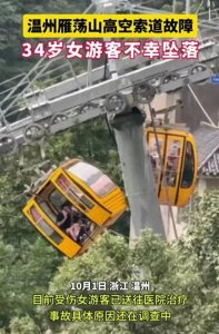 ​突发！景区索道断裂致女游客高空坠落，游客称缆车上没有安全带！