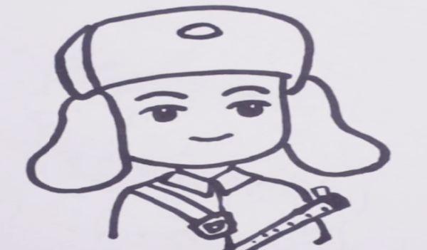 雷锋的简笔画,雷锋的全身怎么画图9