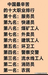 ​中国最辛苦的十大职业排行，我是第一名，你呢？