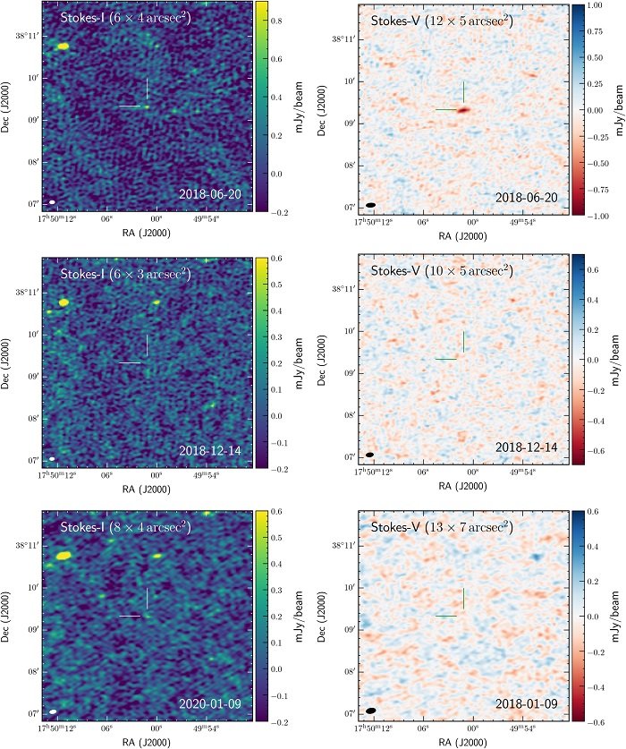 天文学家首次通过射电望远镜在大力神星座探测到褐矮星Elegast（BDR J1750+3809）